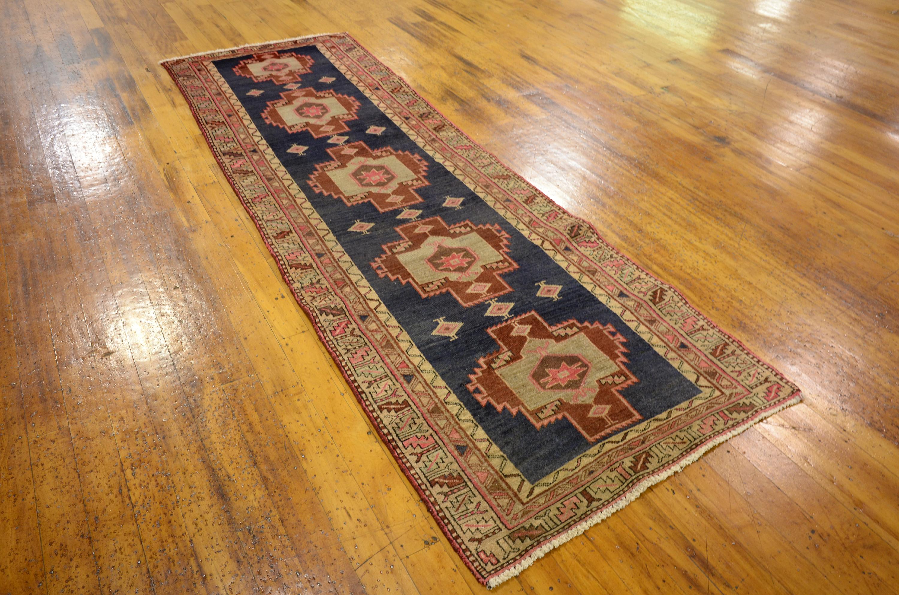 Navy Blue 3' 2 x 10' Meshkin Persian Runner Rug eSaleRugs