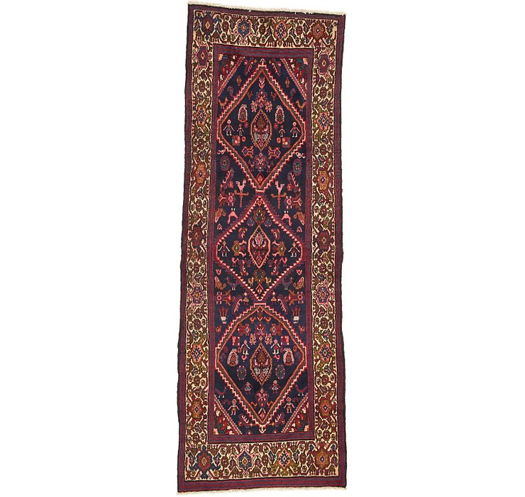 3' 7 x 10' Hossainabad Persian Run...
