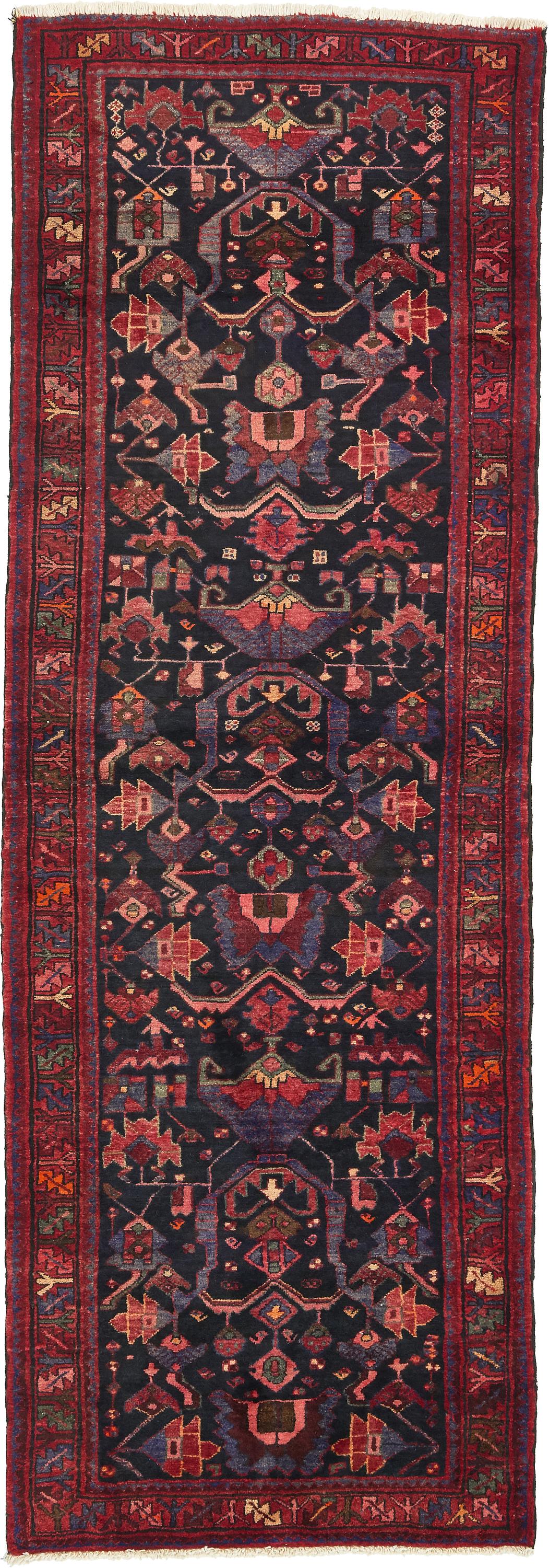 Navy Blue 3' 5 x 9' 11 Malayer Persian Runner Rug eSaleRugs