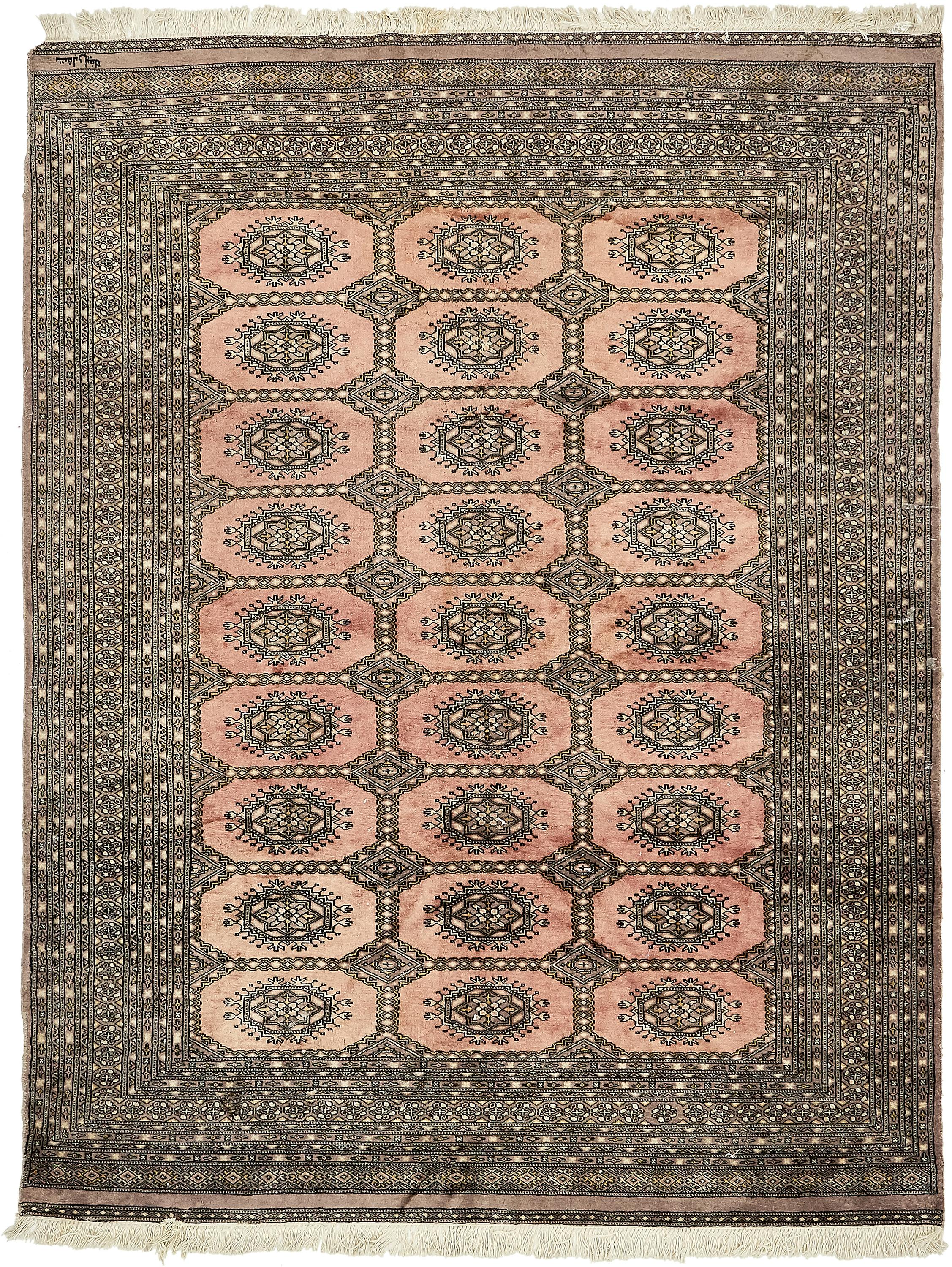 Salmon 6' 7 x 8' 8 Bokhara Oriental Rug eSaleRugs