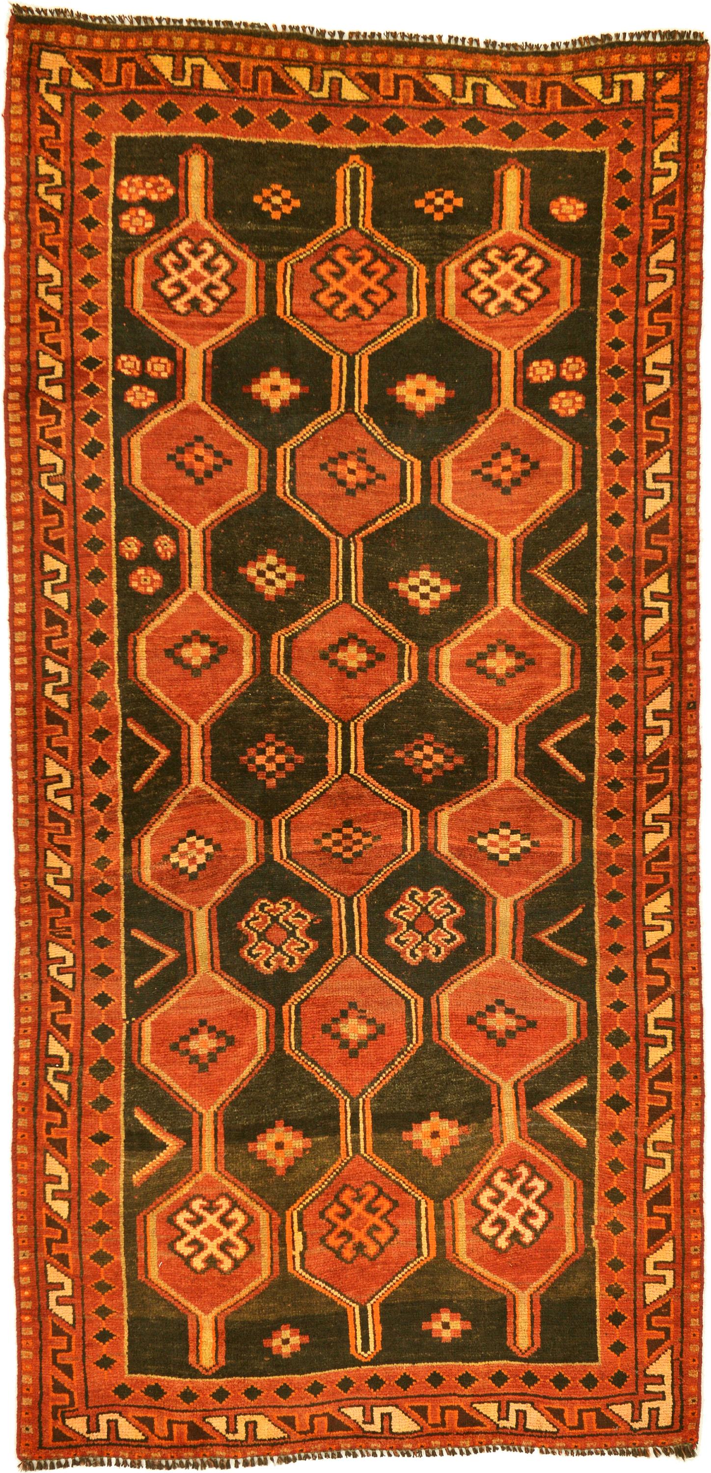 Navy Blue 4' 2 x 8' 5 Kurdish Berber Persian Runner Rug eSaleRugs