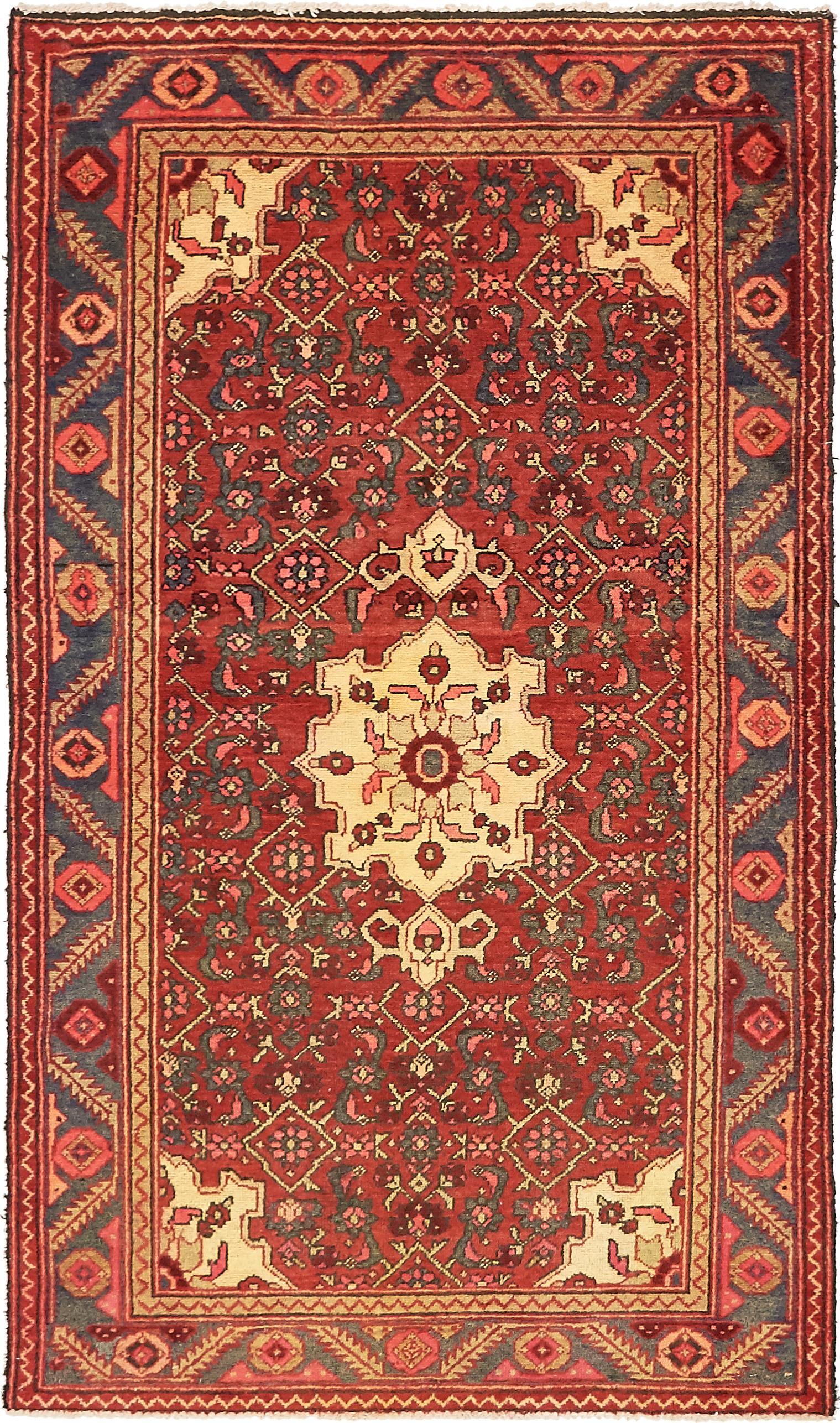 Red 4' 1 x 7' Zanjan Persian Rug eSaleRugs