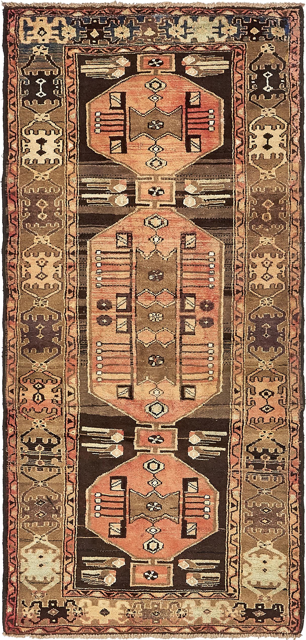 Navy Blue 3' 4 x 7' Hamedan Persian Runner Rug eSaleRugs