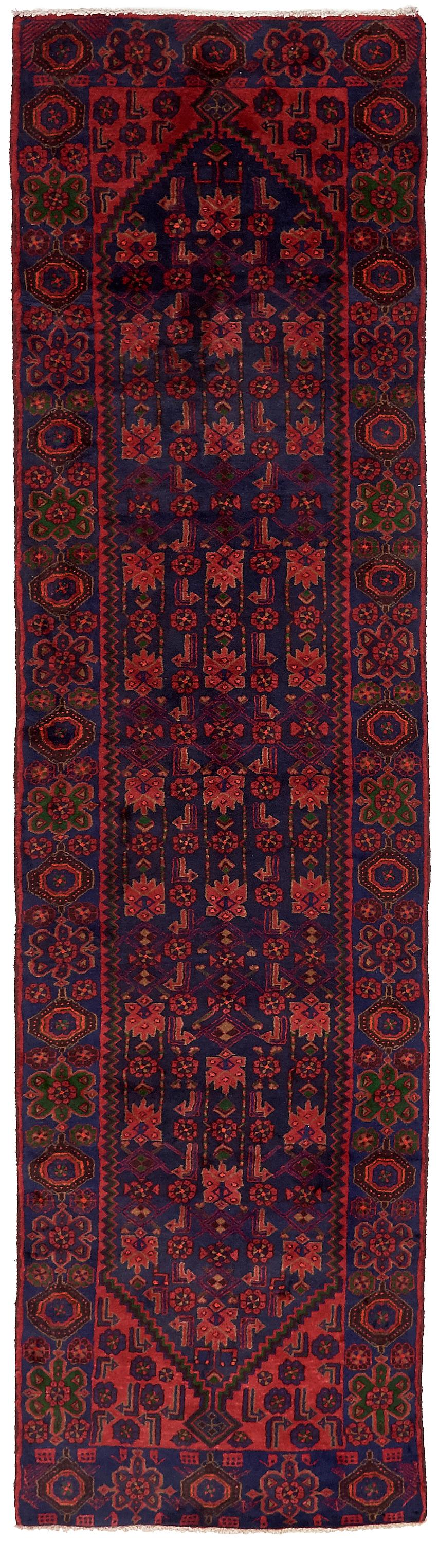 Navy Blue 3' 3 x 12' 7 Zanjan Persian Runner Rug eSaleRugs