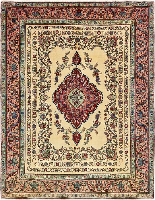 Cream 9 10 X 12 6 Tabriz Persian Rug Rugs Irugs Uk Main Image Of Rug