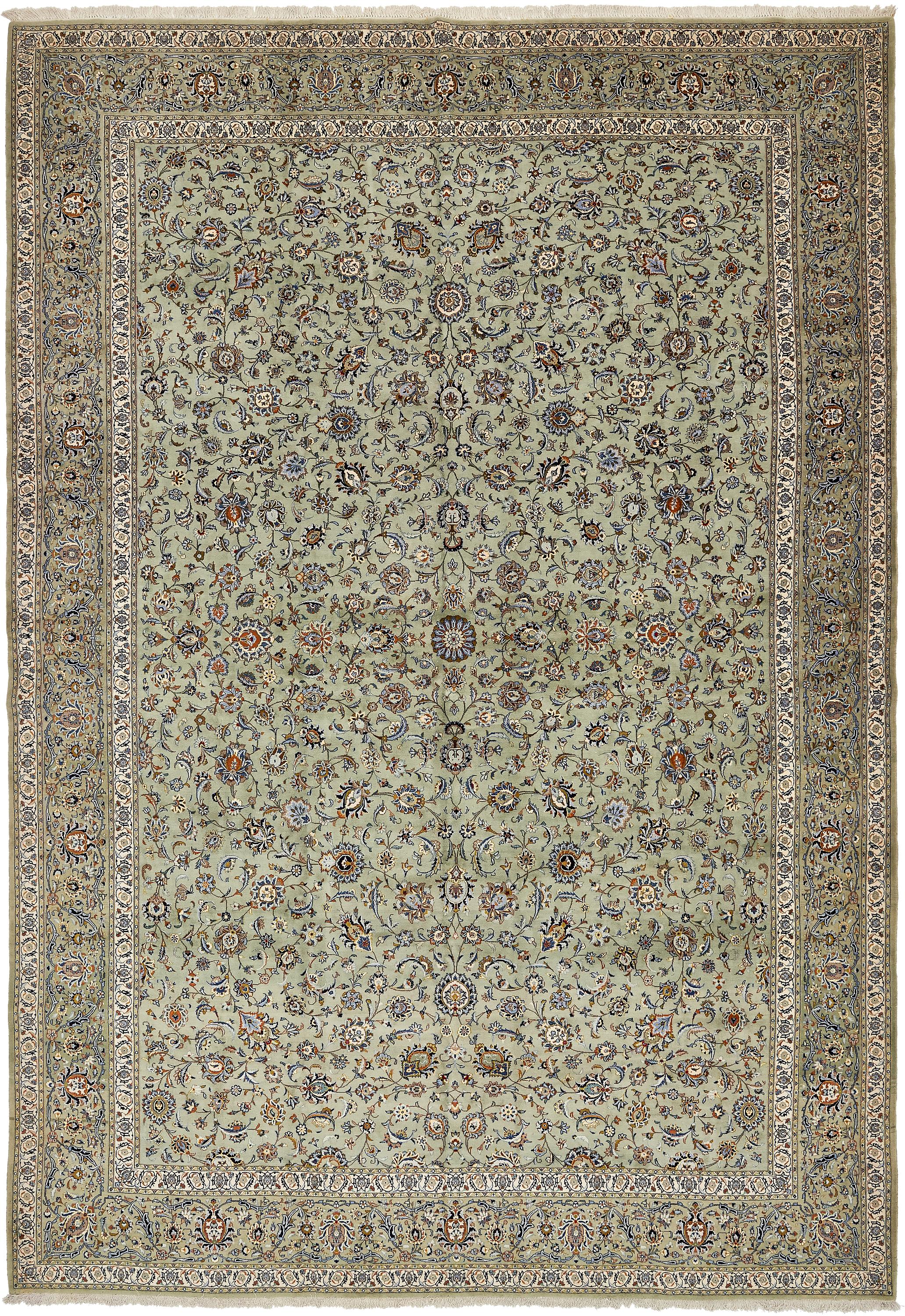 Green 12' 11 x 18' 9 Kashan Persian Rug eSaleRugs
