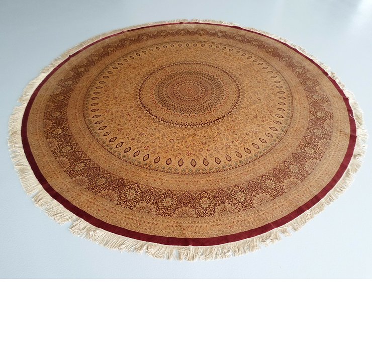9' 10 x 9' 10 Qom Persian Round Rug