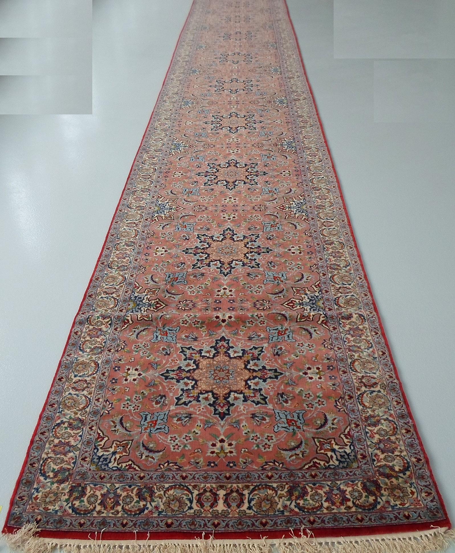 Red 3' 10 x 35' 1 Isfahan Persian Runner Rug eSaleRugs