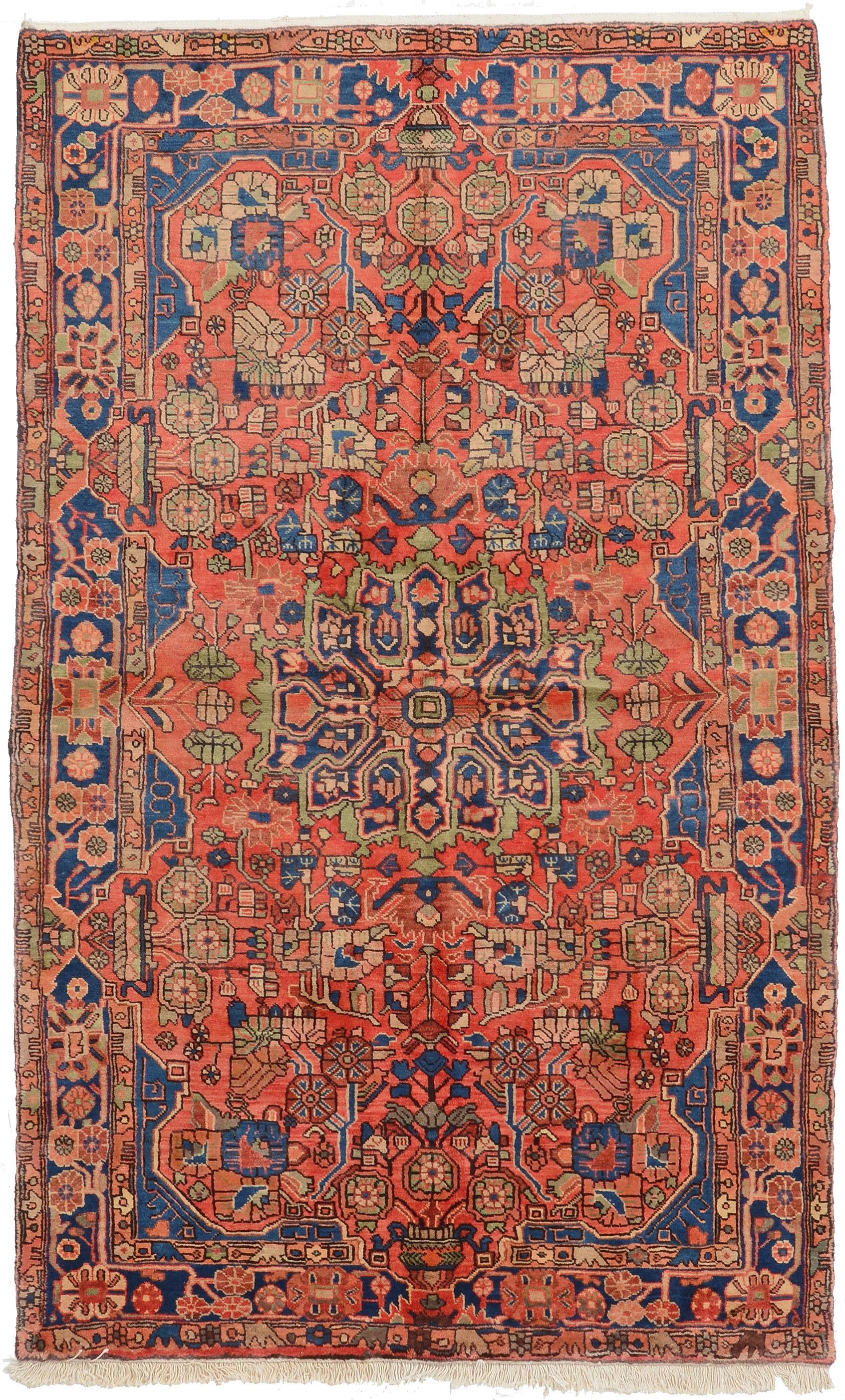 Red 5' x 8' 1 Nahavand Persian Rug iRugs UK