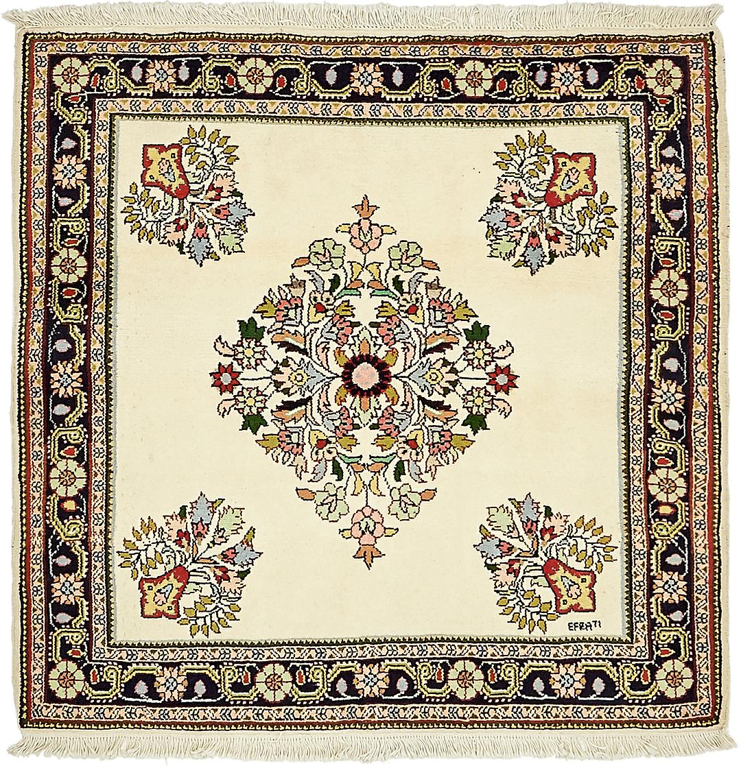 Ivory Handknotted 3 9 X 10 Shahrbaft Persian Square Rug Main Handknotted 3 9 X 10 Shahrbaft Persian Square Rug Photo