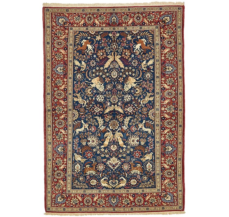 4' 6 x 6' 11 Kashan Persian Rug
