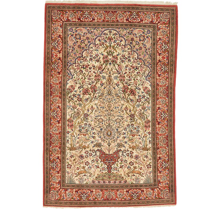 6' 7 x 10' Qom Persian Rug