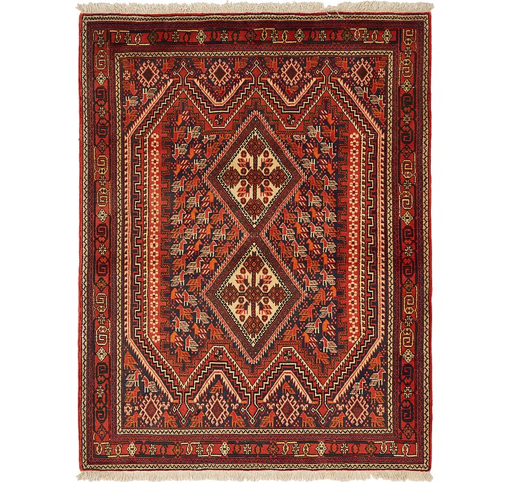 4' 5 x 5' 10 Mazlaghan Persian Rug