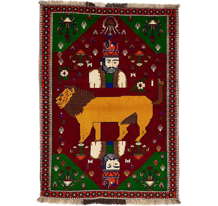4' 2 x 5' 9 Ghashghaei Persian Rug