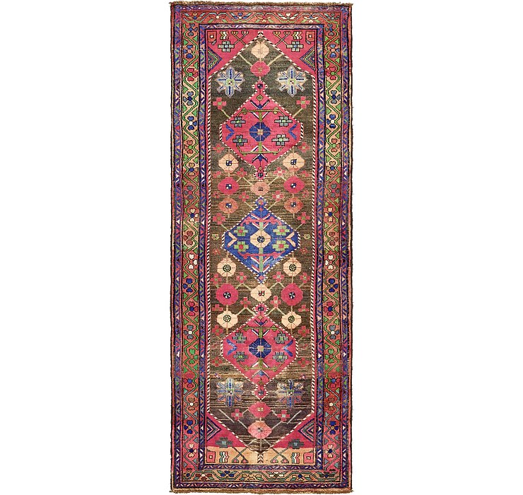 HandKnotted 3' 7 x 9' 9 Hamedan Persian Runner ...