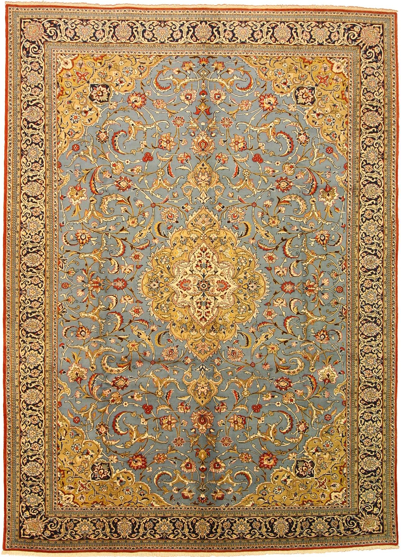 Blue 9' x 12' 5 Qom Persian Rug eSaleRugs