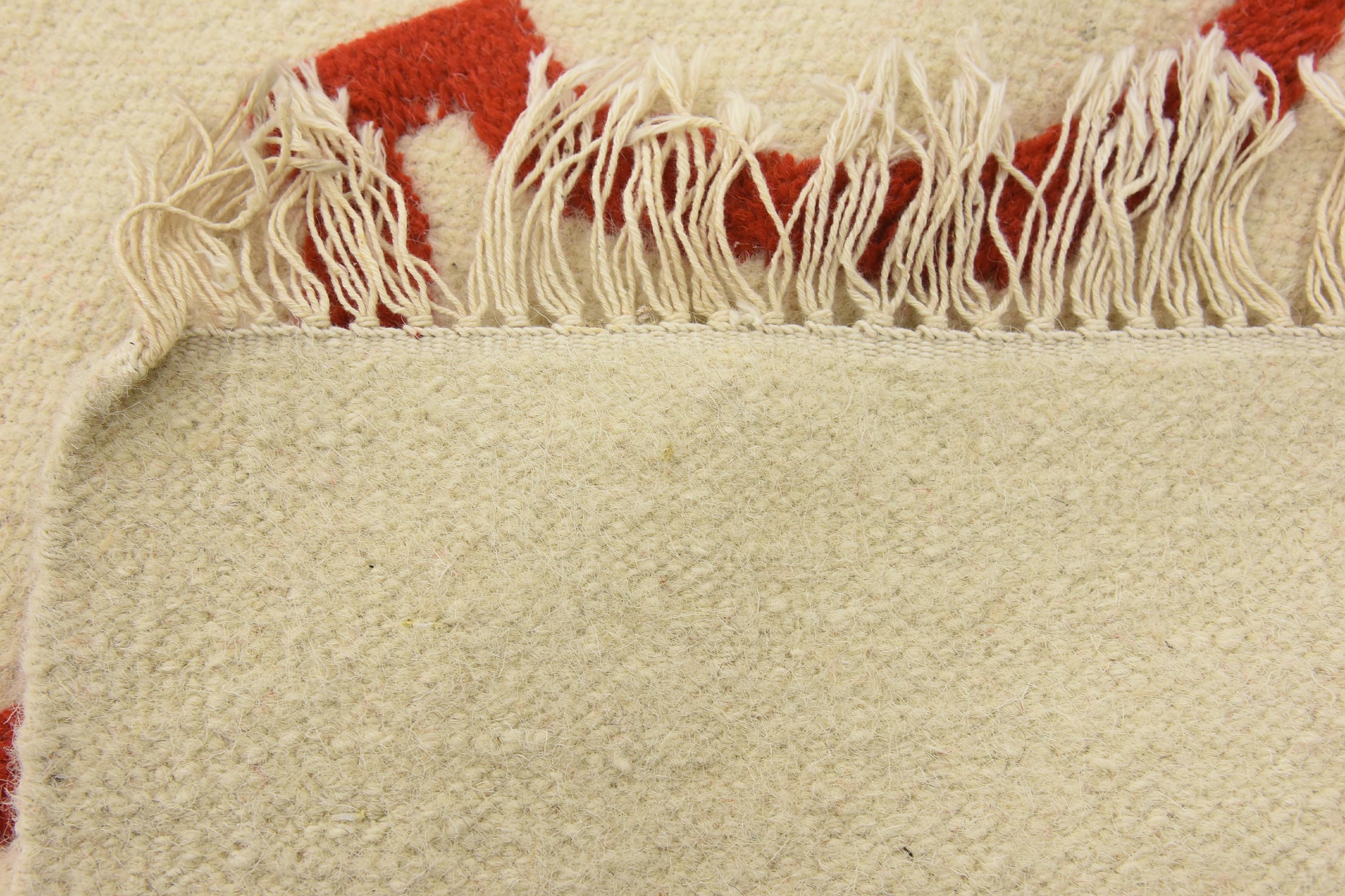 Cream 3' x 5' Kilim Dhurrie Rug eSaleRugs