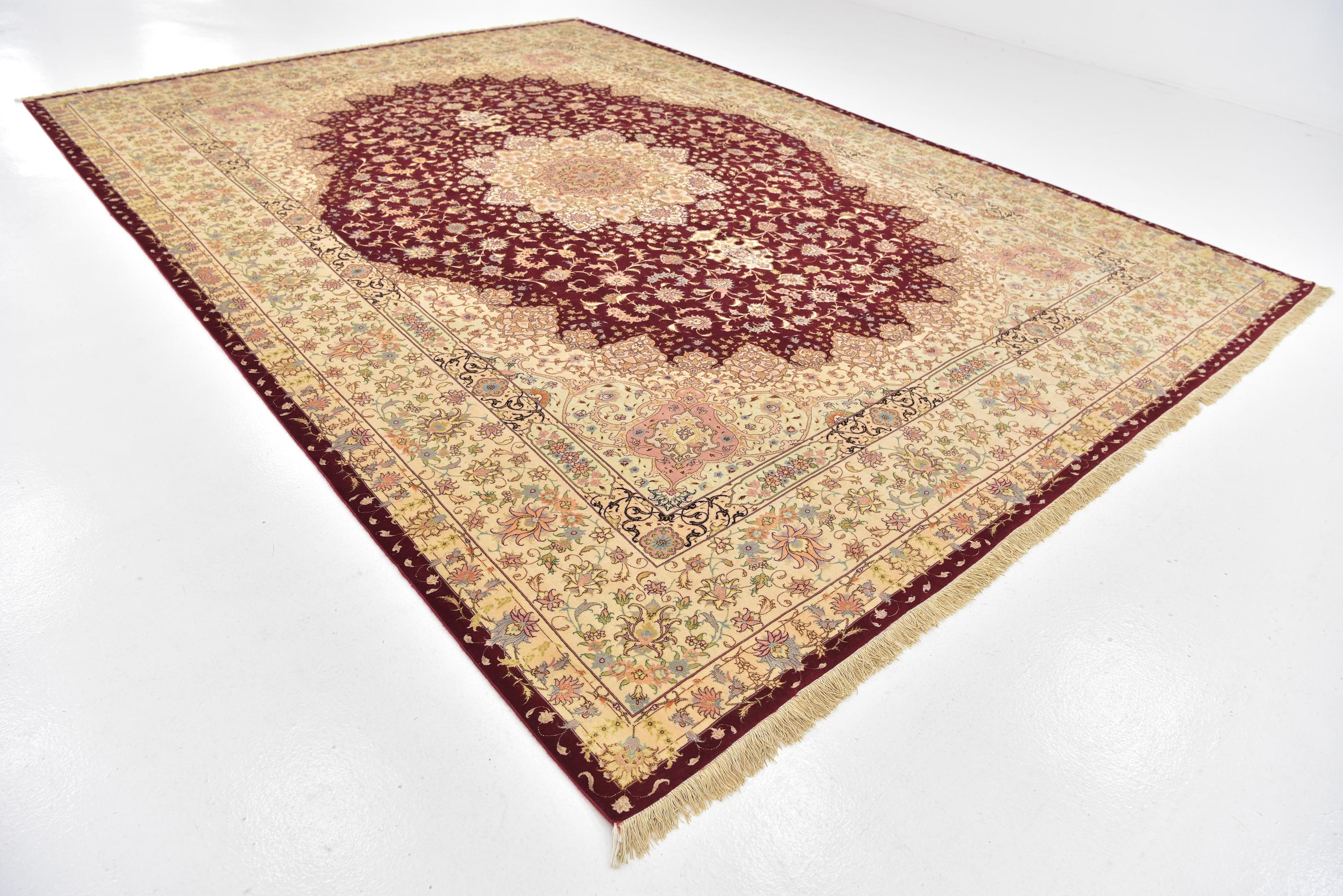 Burgundy 9' 9 x 13' 6 Tabriz Persian Rug eSaleRugs