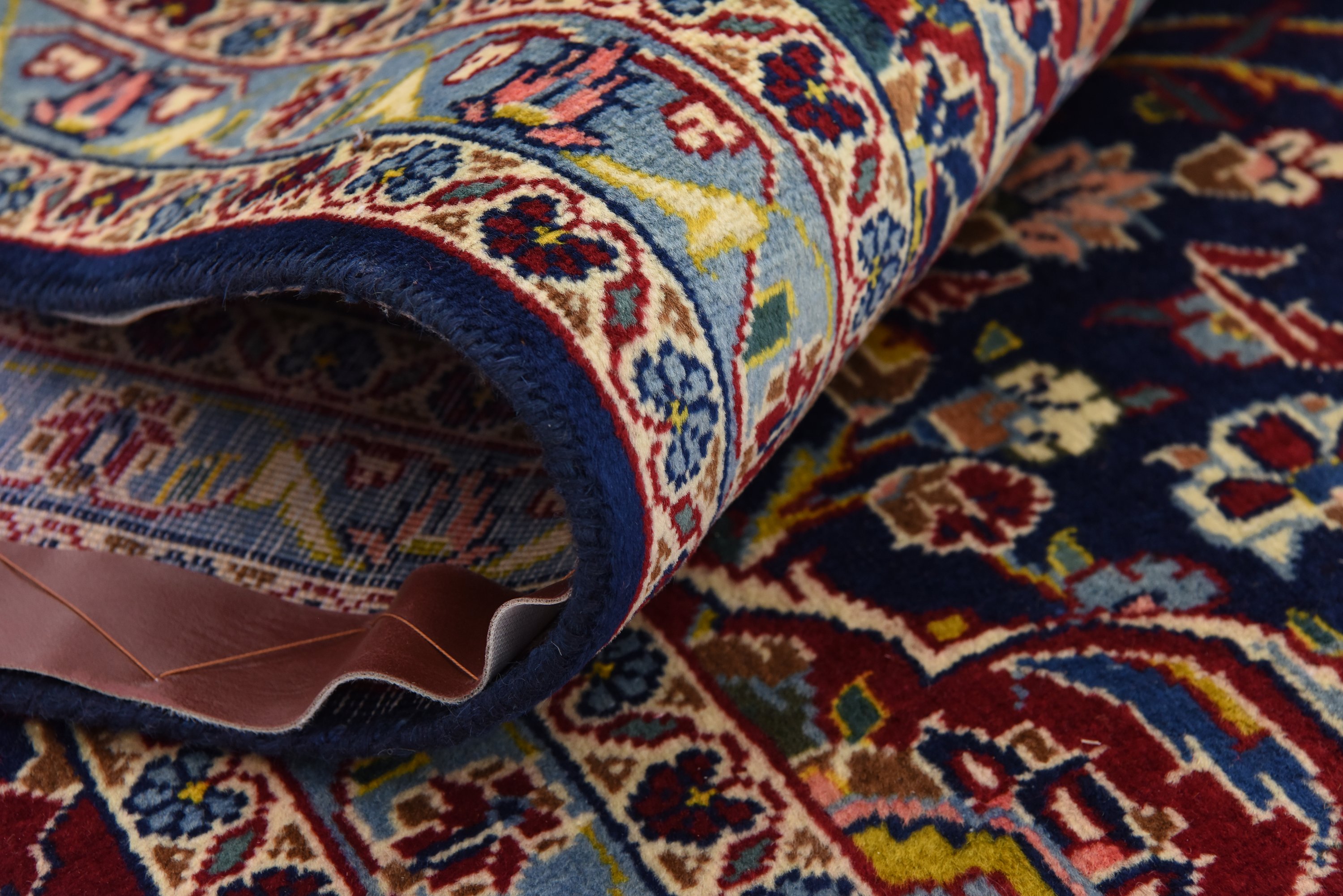 Navy Blue 8' 1 x 11' 2 Kashan Persian Rug Persian Rugs eSaleRugs