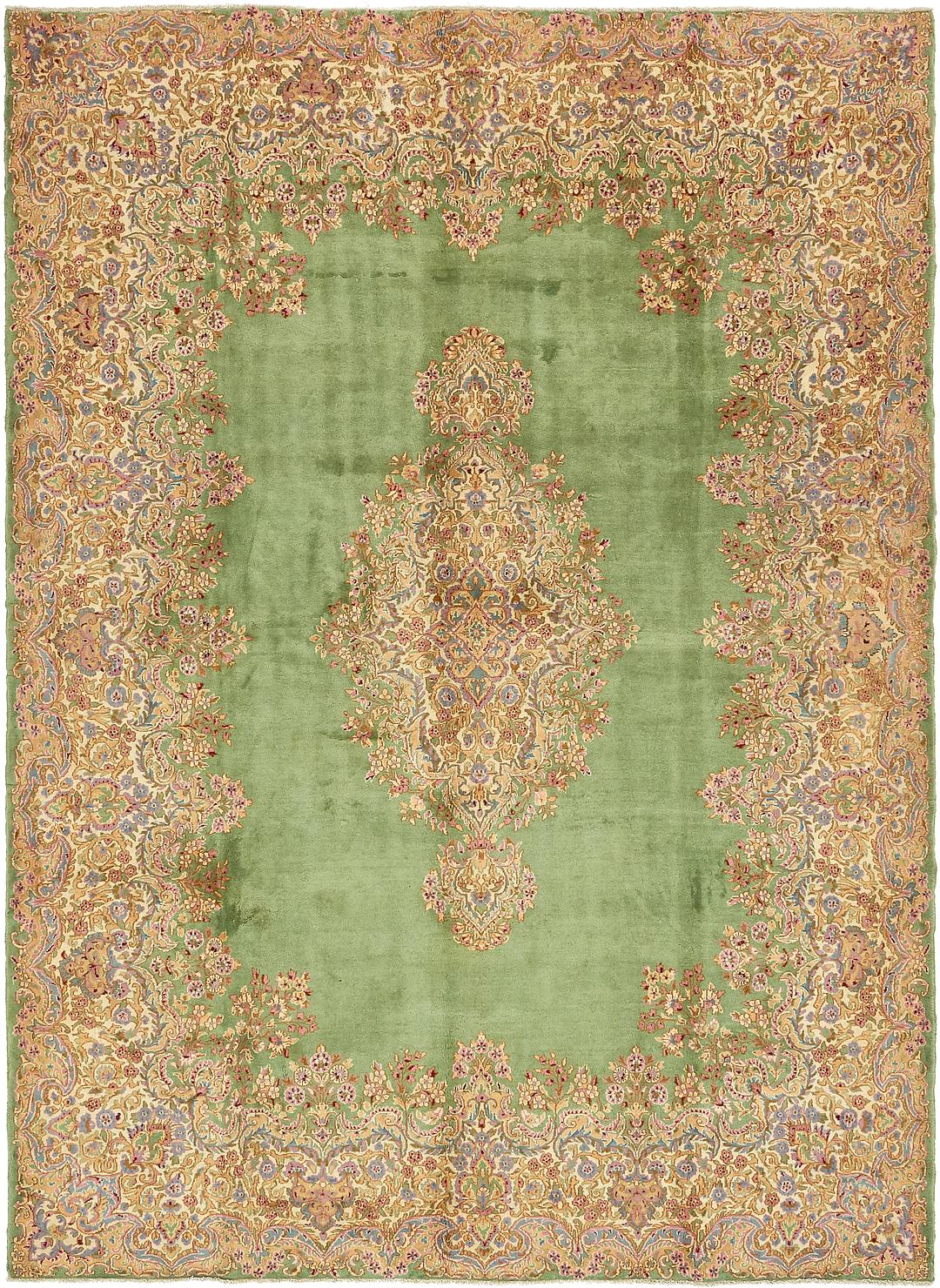 Green 8' 10 x 12' Kerman Persian Rug Persian Rugs eSaleRugs