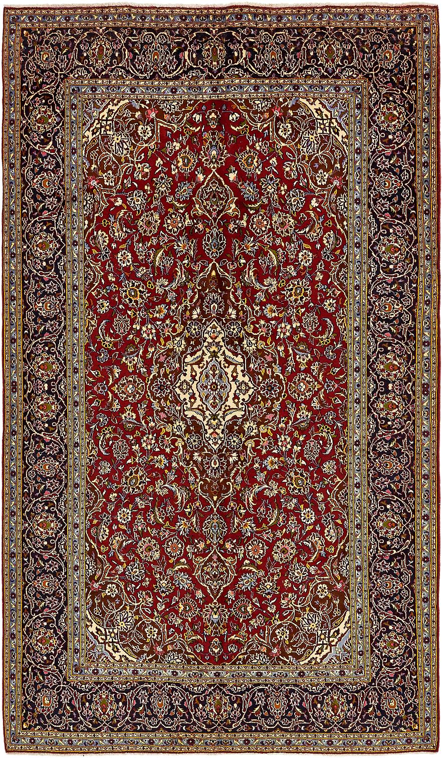 Red Handknotted 6 7 X 11 5 Kashan Persian Rug