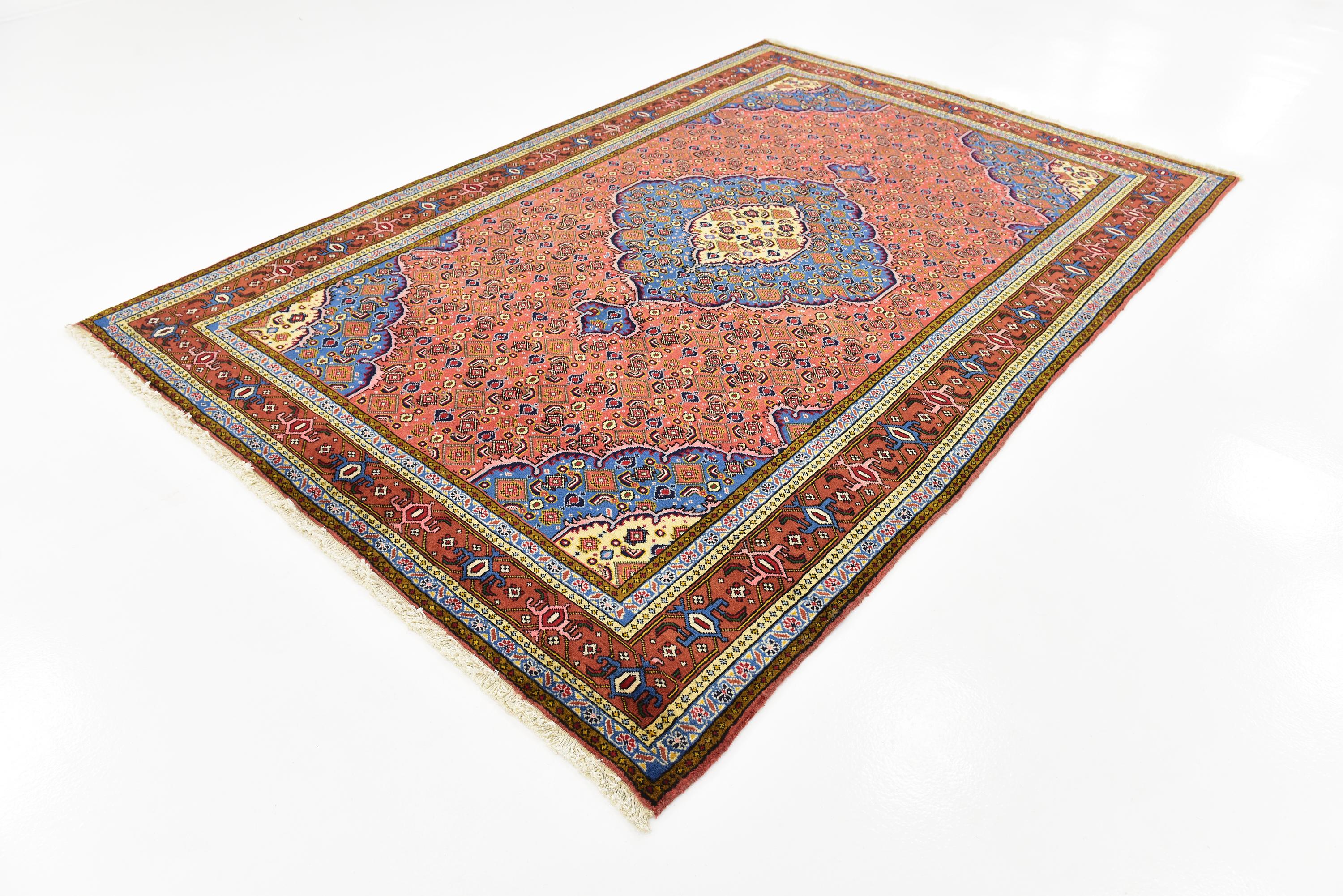 Orange 6' 8 x 10' Tabriz Persian Rug eSaleRugs