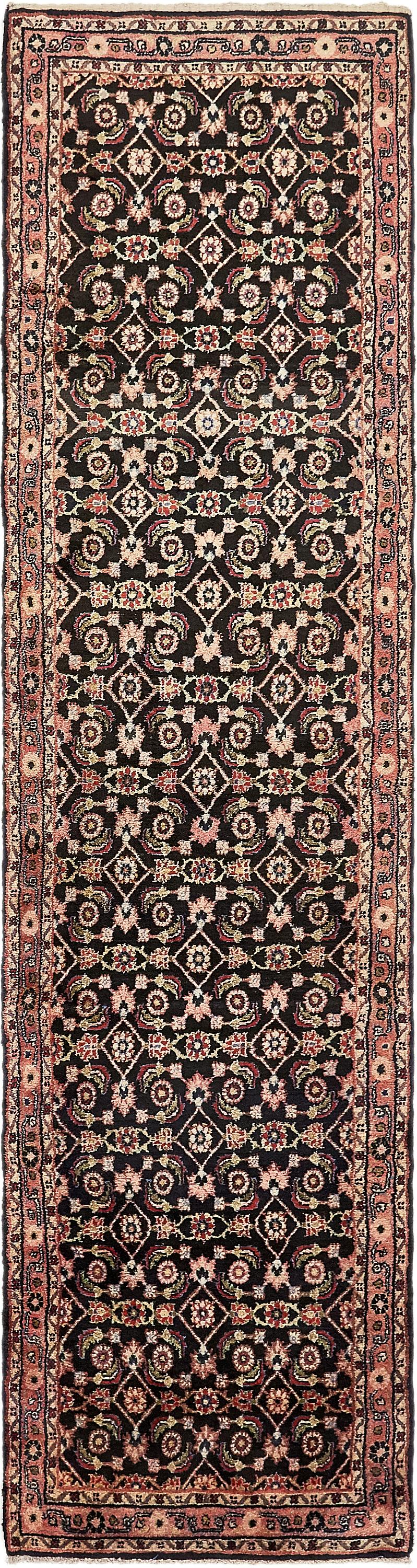 Black 3' x 12' 10 Hossainabad Persian Runner Rug eSaleRugs
