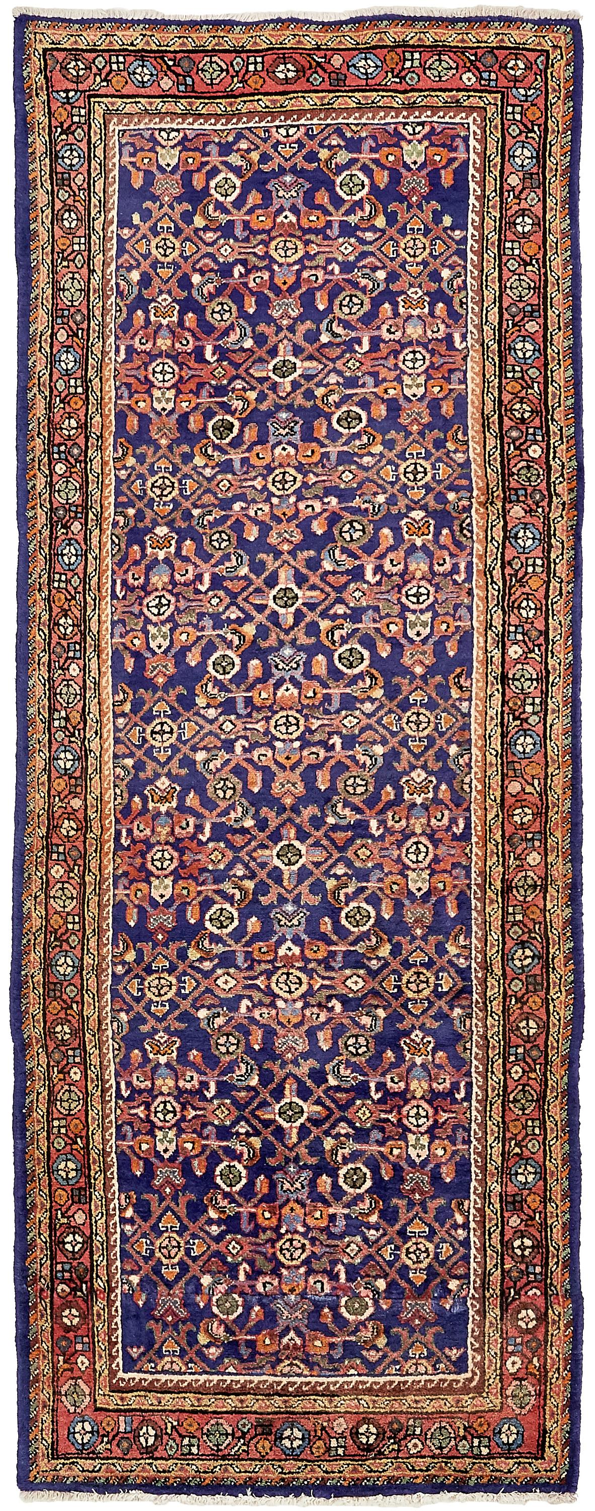 Navy Blue 3' 4 x 9' 5 Farahan Persian Runner Rug eSaleRugs