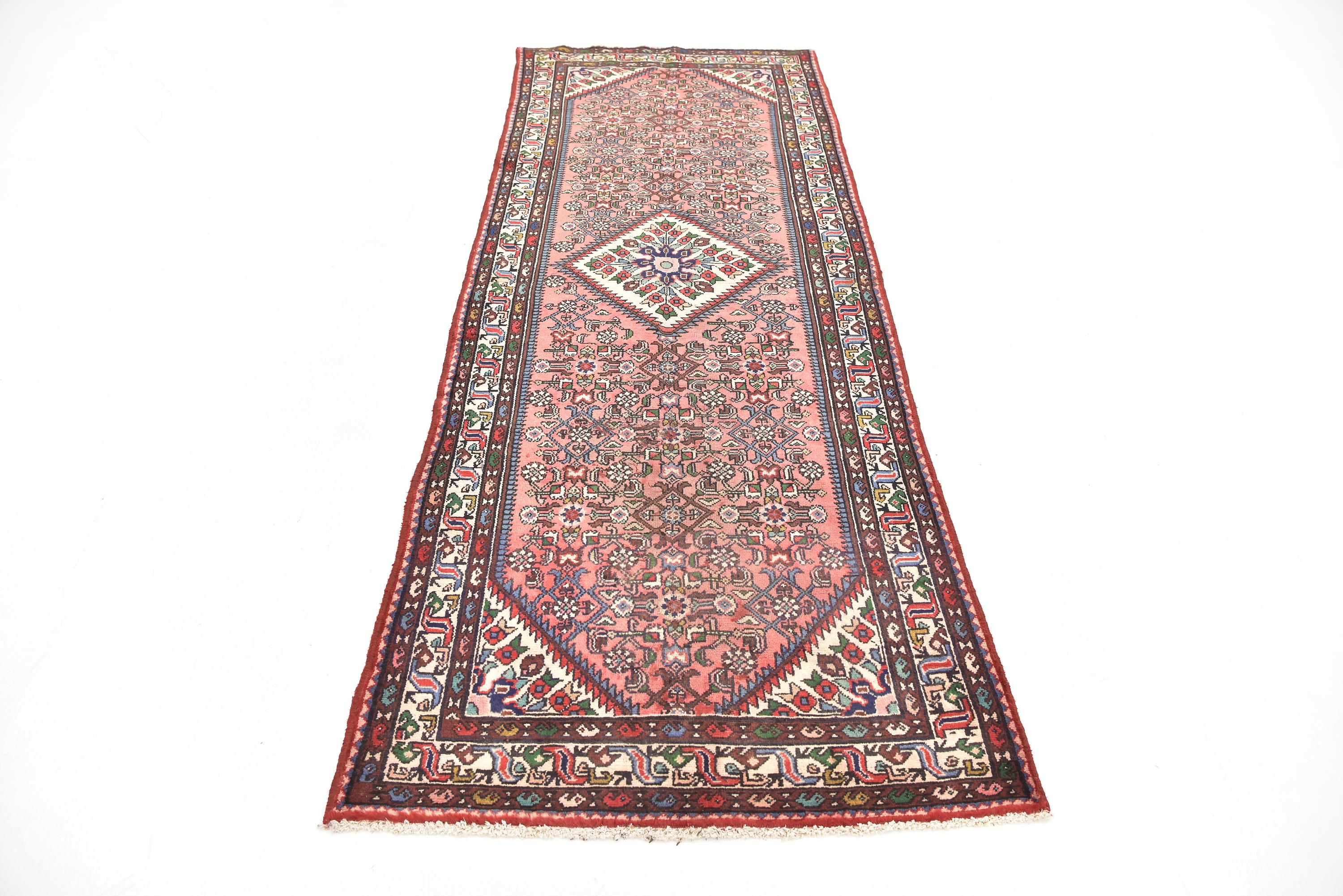 Pink 3' 7 x 9' 5 Hossainabad Persian Runner Rug eSaleRugs