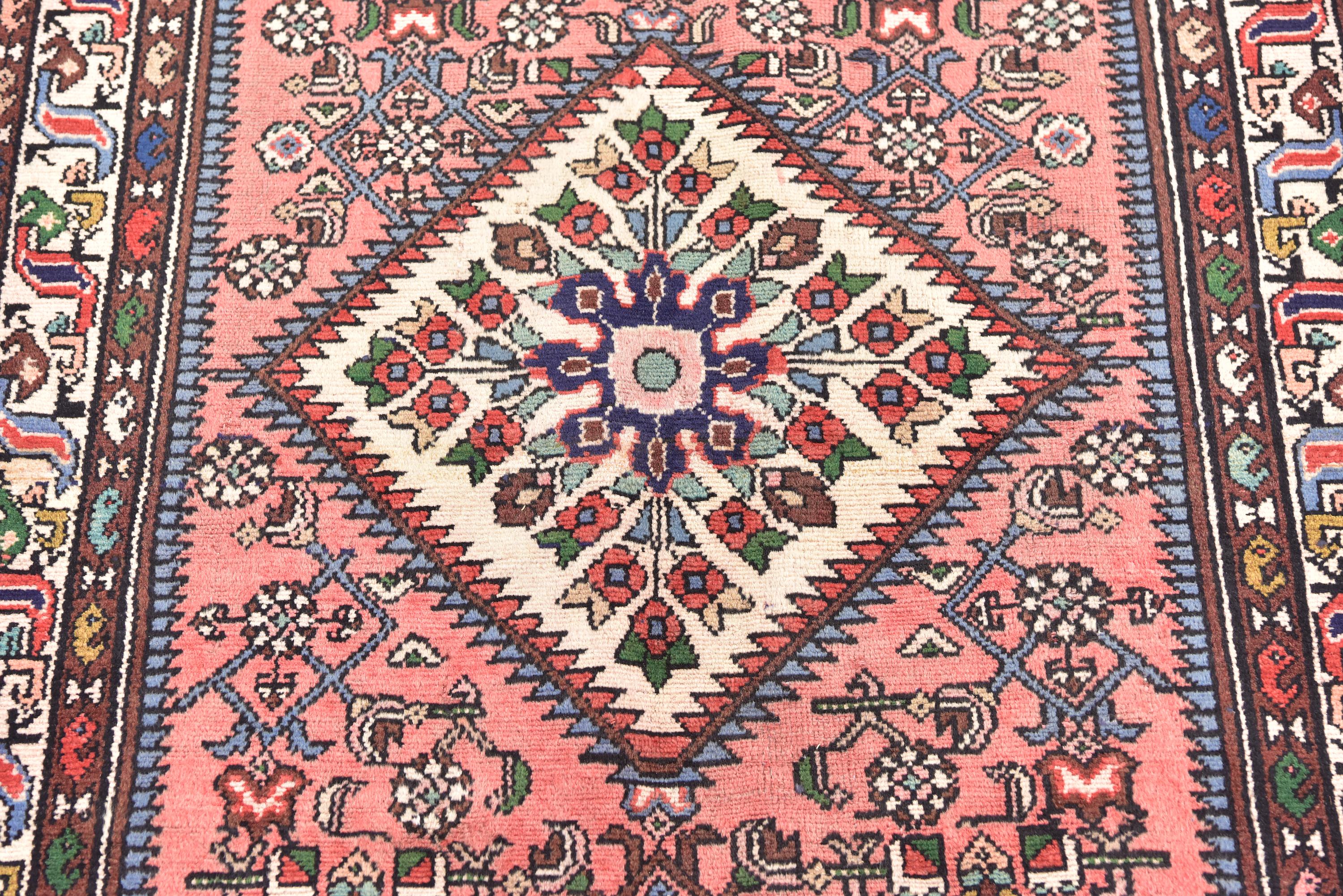 Pink 3' 7 x 9' 5 Hossainabad Persian Runner Rug eSaleRugs