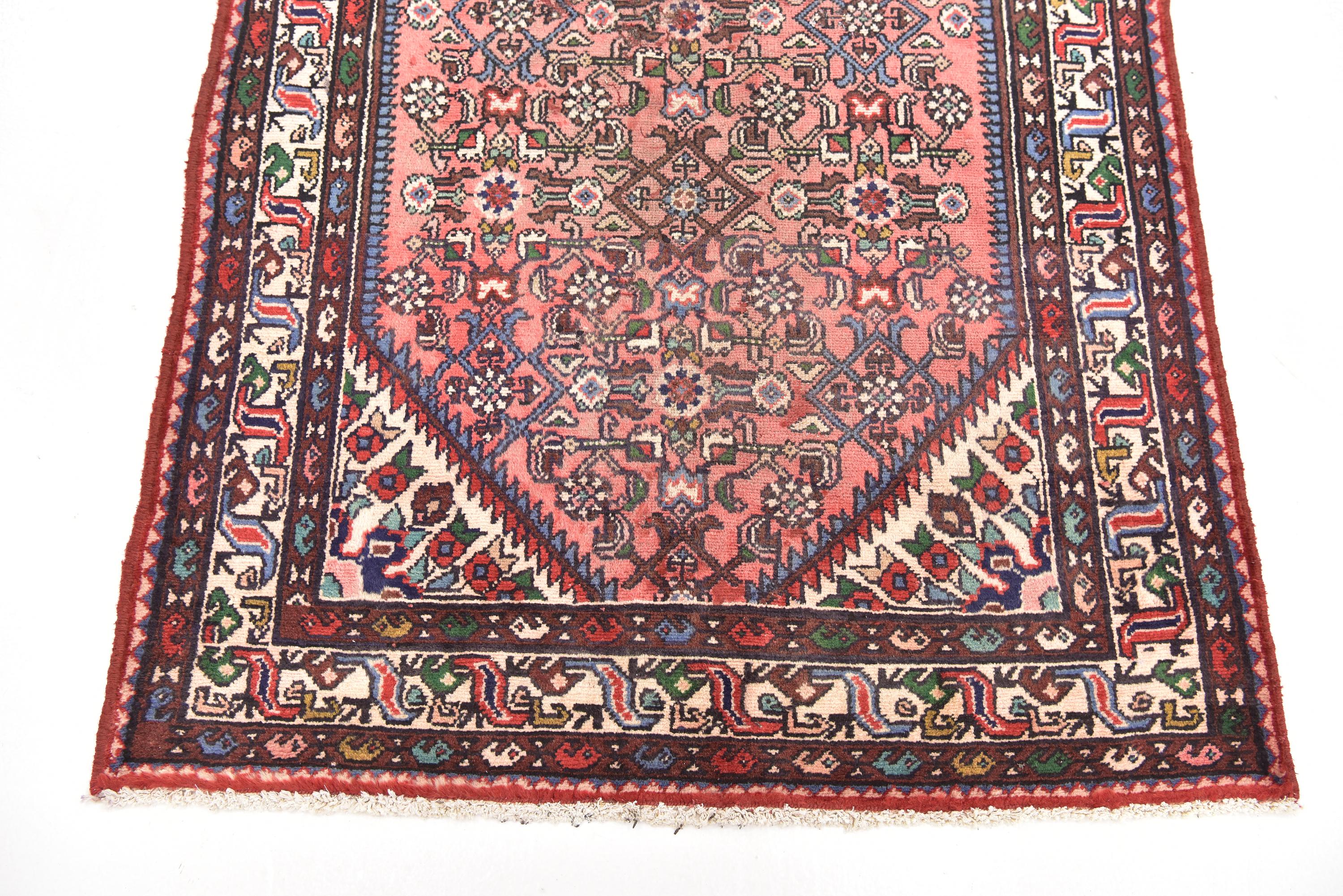 Pink 3' 7 x 9' 5 Hossainabad Persian Runner Rug eSaleRugs