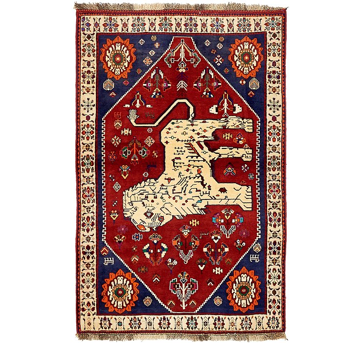 4' 2 x 6' 5 Ghashghaei Persian Rug