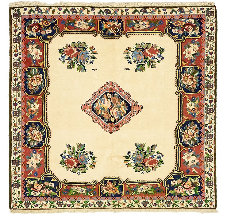 HandKnotted 5' 1 x 5' 3 Bakhtiar Persian Square...