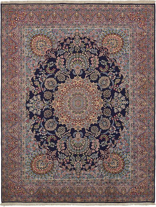 Navy Blue 9' 10 x 13' Kerman Persian Rug Persian Rugs eSaleRugs