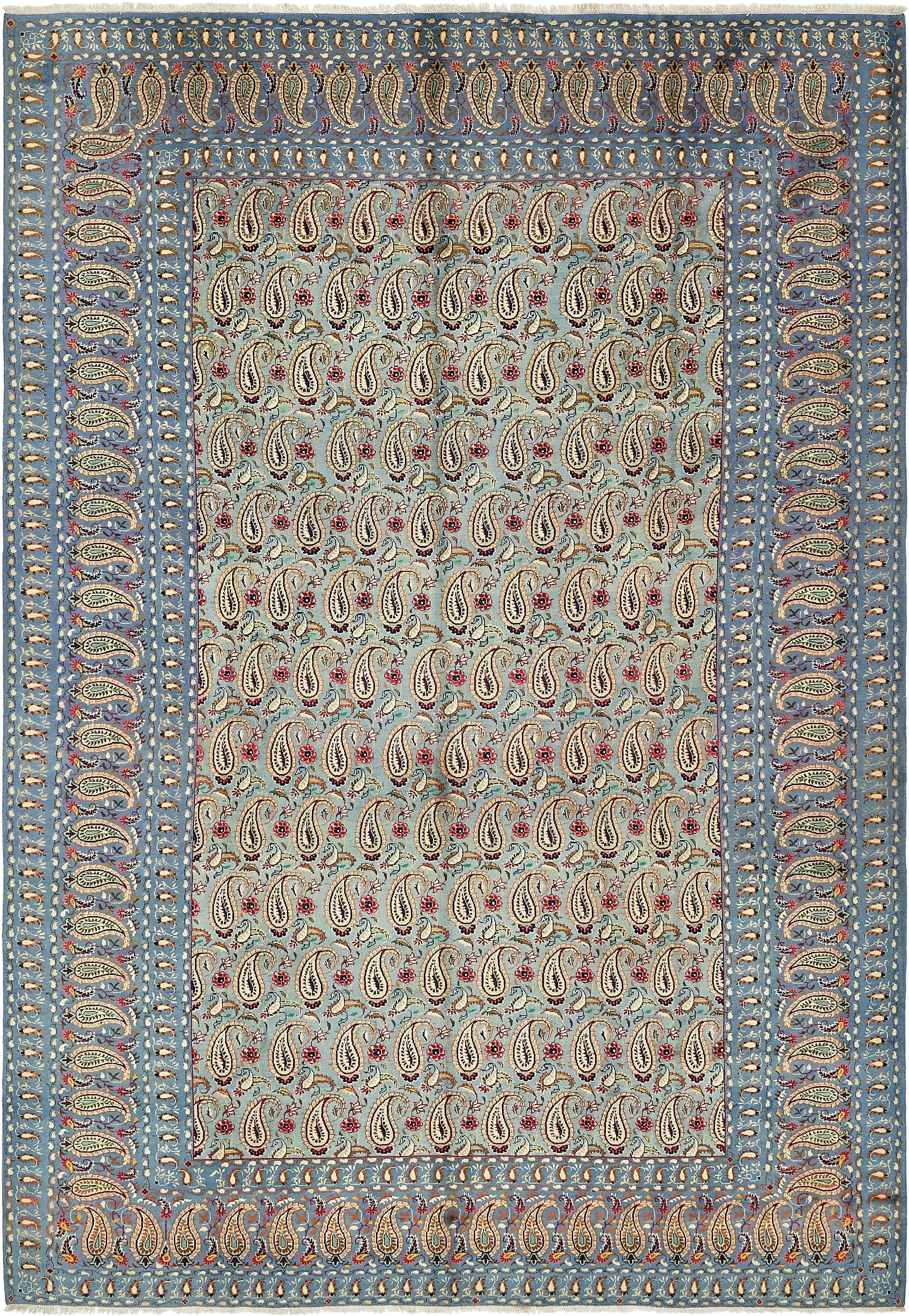 Light Blue 8' 2 x 11' 10 Kashan Persian Rug eSaleRugs
