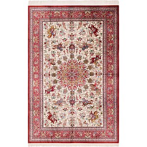 6' 6 x 9' 9 Qom Persian Rug