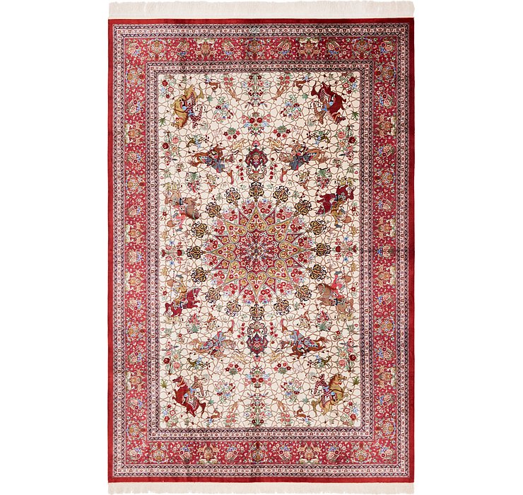 6' 6 x 9' 9 Qom Persian Rug