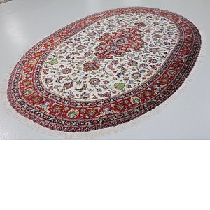 Unique Loom 6' 7 x 11' 2 Qom Persian Oval Rug