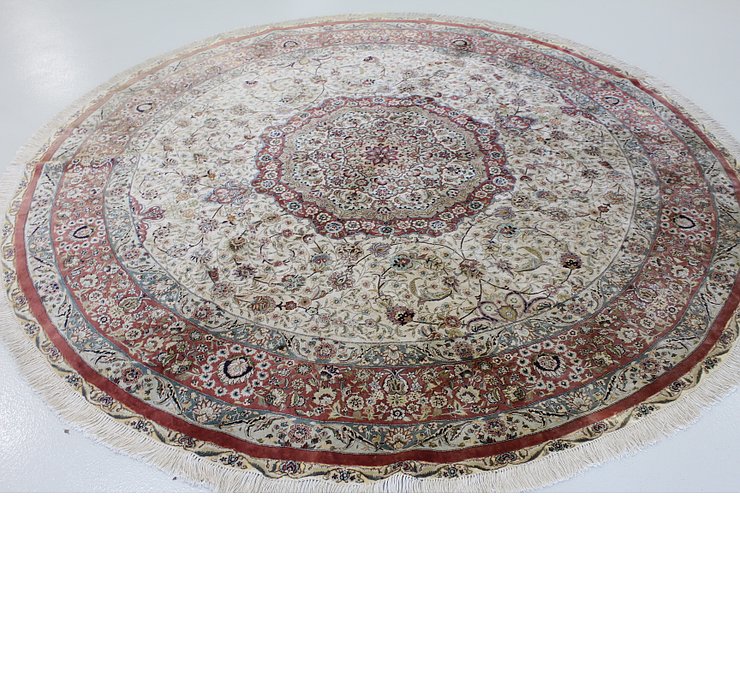 8' 2 x 8' 2 Qom Persian Round Rug