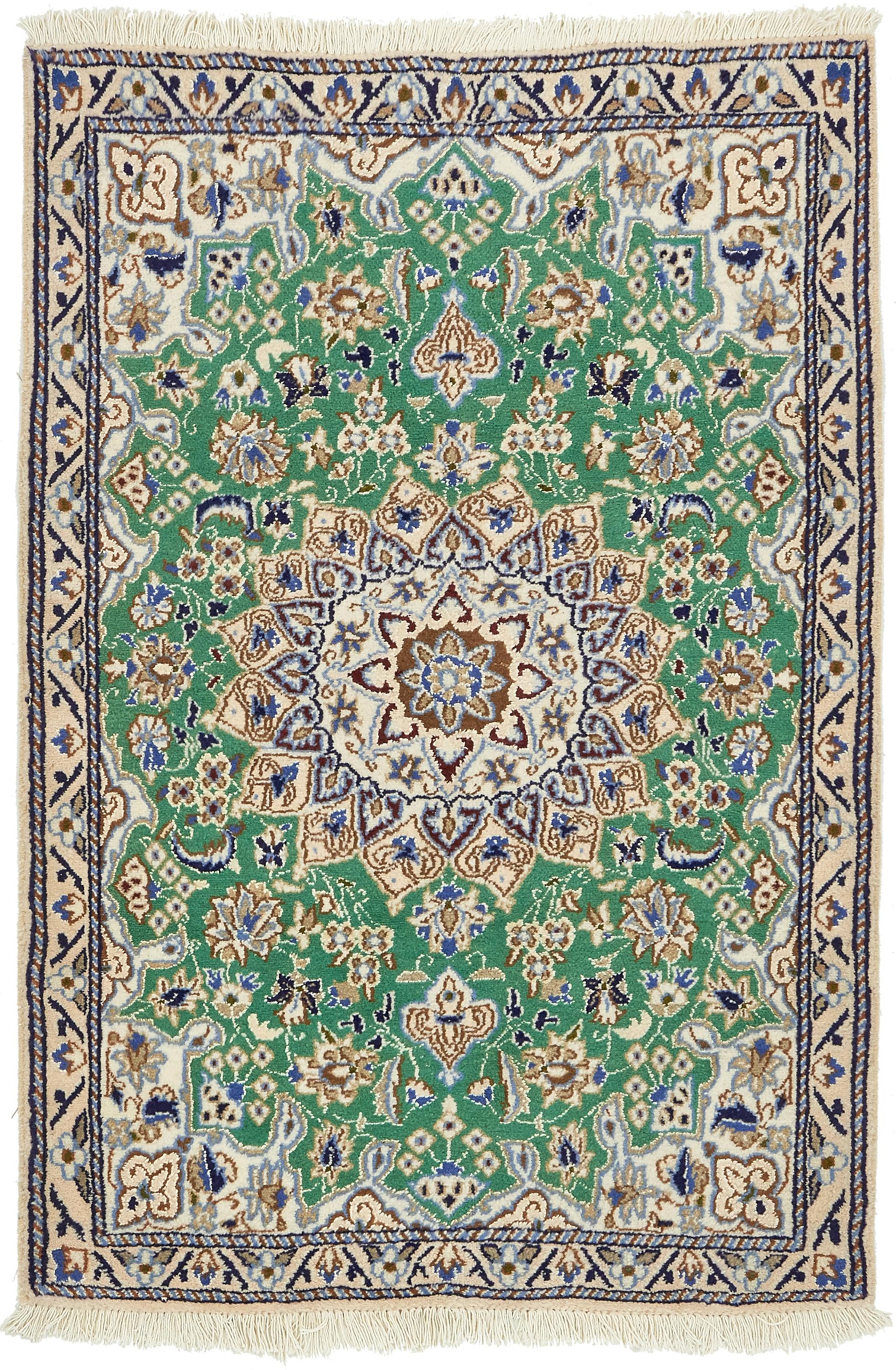Green 2' 11 x 4' 4 Nain Persian Rug eSaleRugs