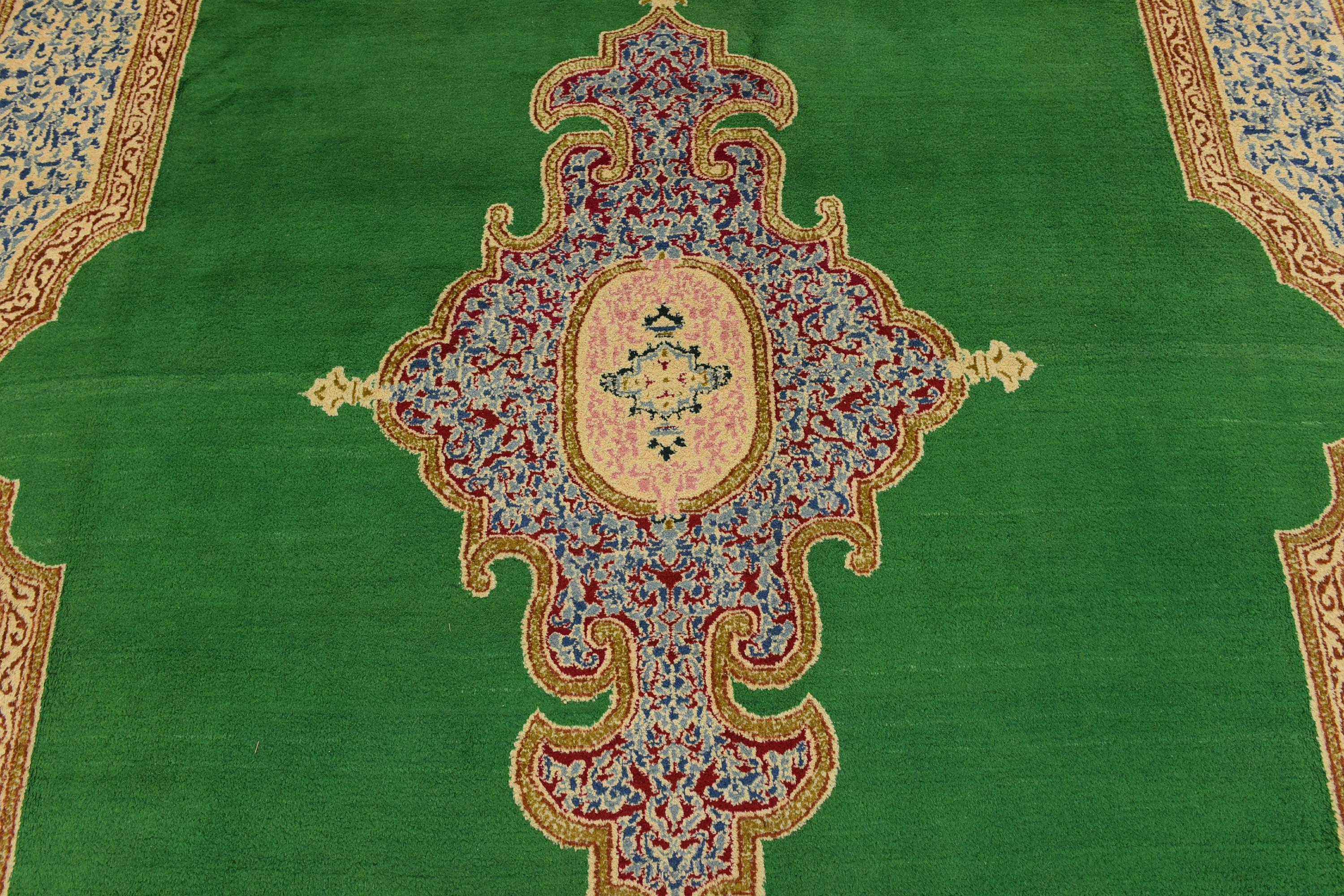 Green 9' 3 x 12' 3 Kerman Persian Rug Rugs.ca