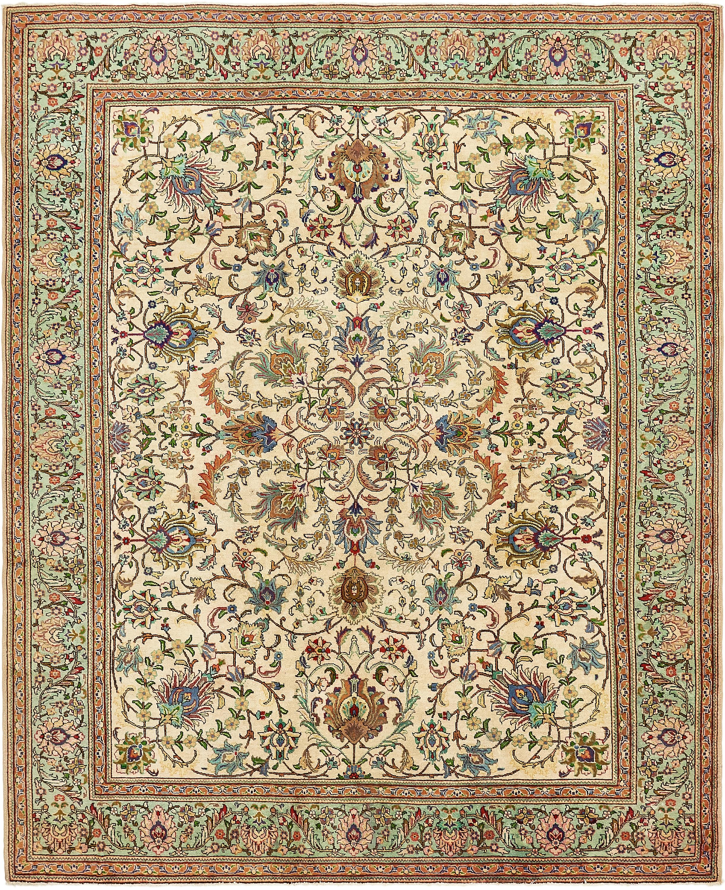 Ivory 10' x 12' 3 Tabriz Persian Rug eSaleRugs