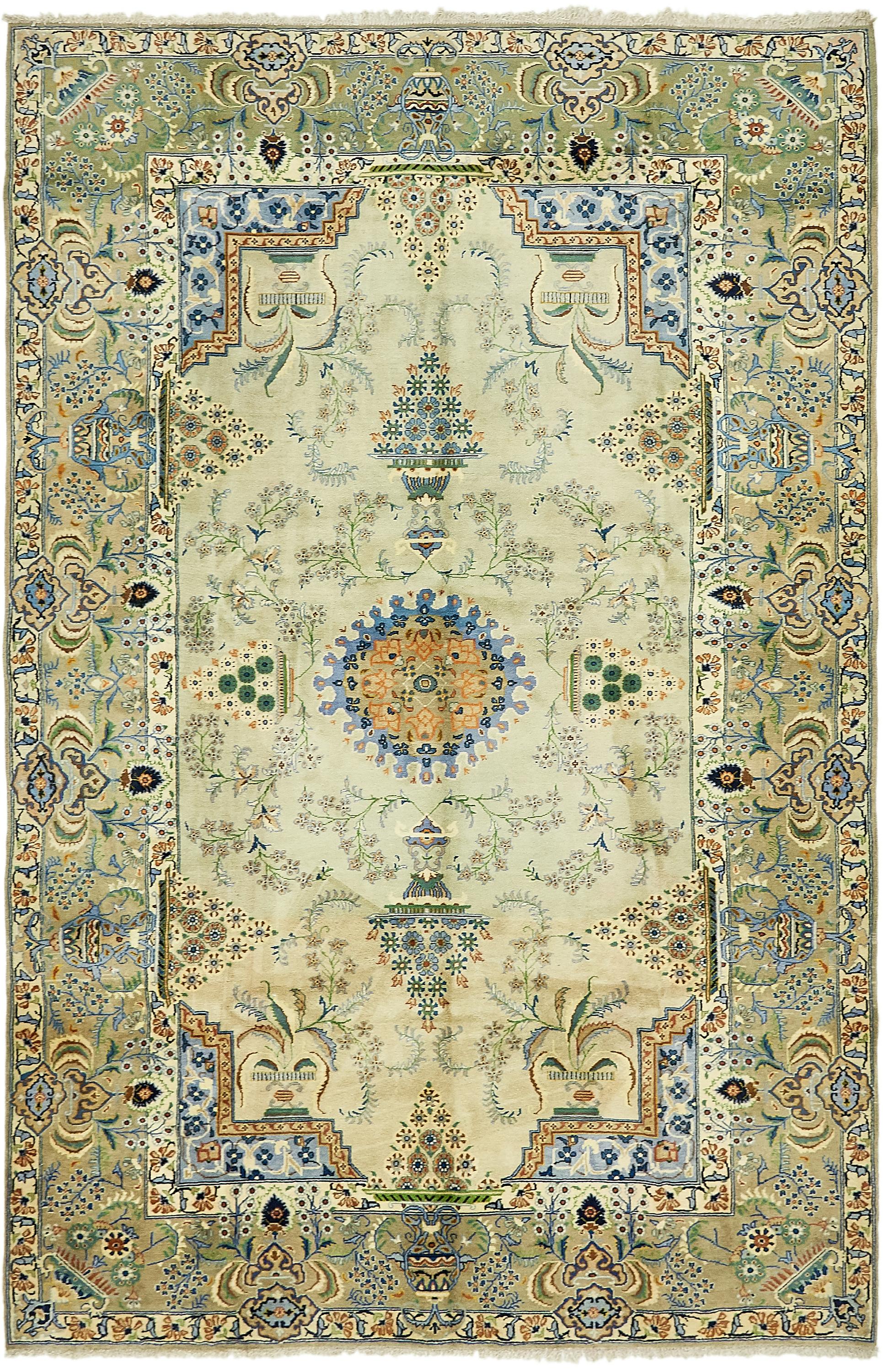 Light Green 6' 10 x 10' 8 Kashan Persian Rug eSaleRugs