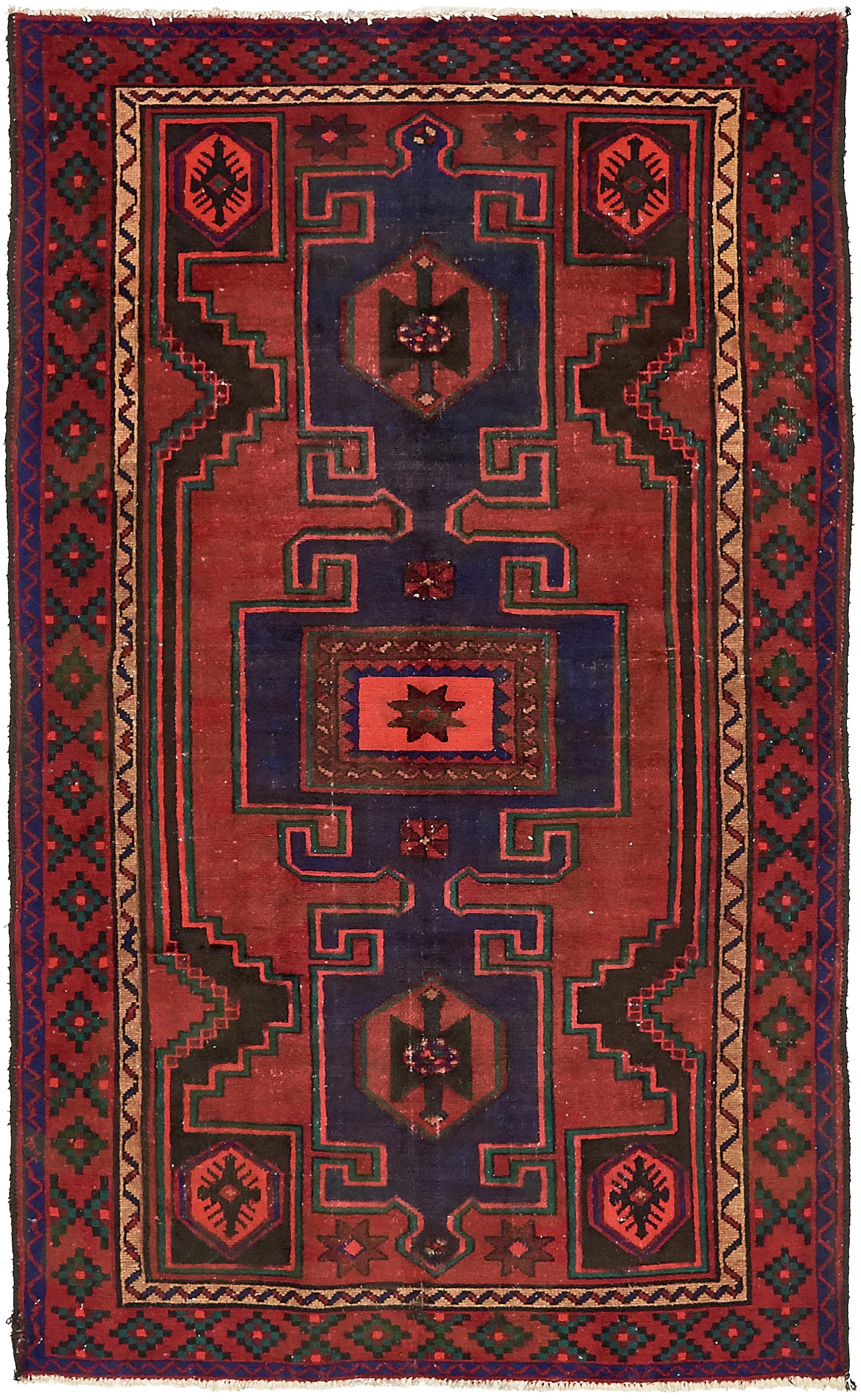 Red 4' 4 x 7' Zanjan Persian Rug eSaleRugs