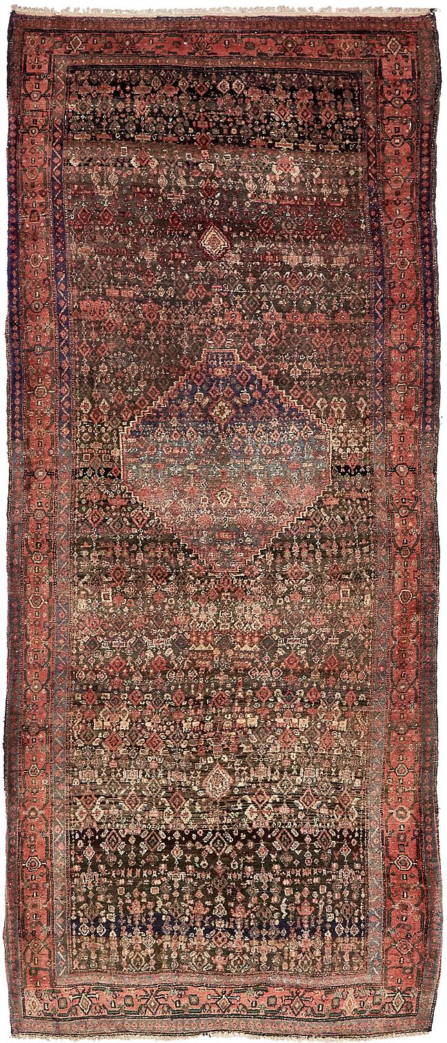 Gray Handknotted 4 X 10 7 Sanandaj Persian Runner Rug Main Handknotted 4 X 10 7 Sanandaj Persian Runner Rug Photo