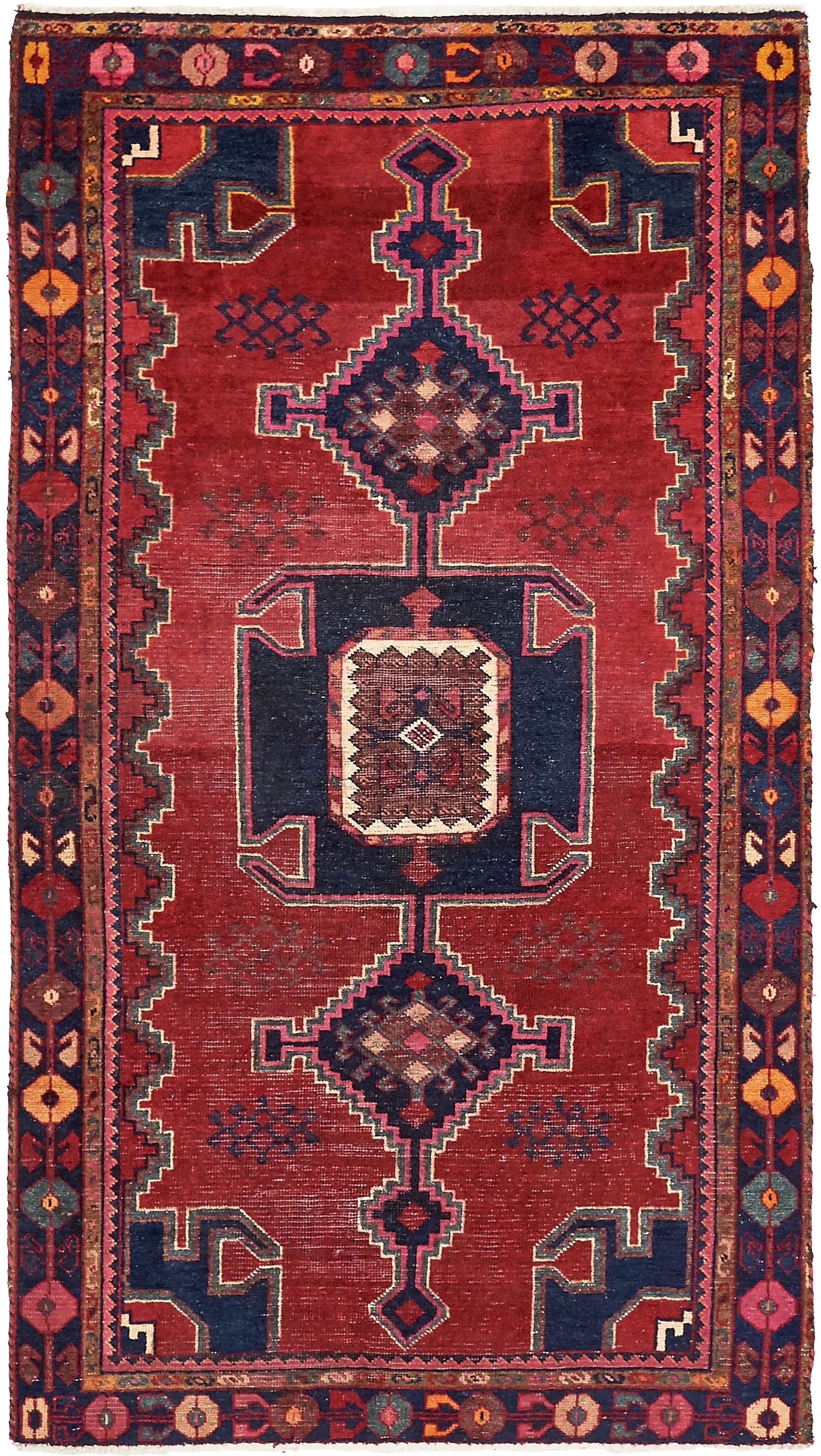 Red 4' 3 x 7' 9 Hamedan Persian Rug eSaleRugs