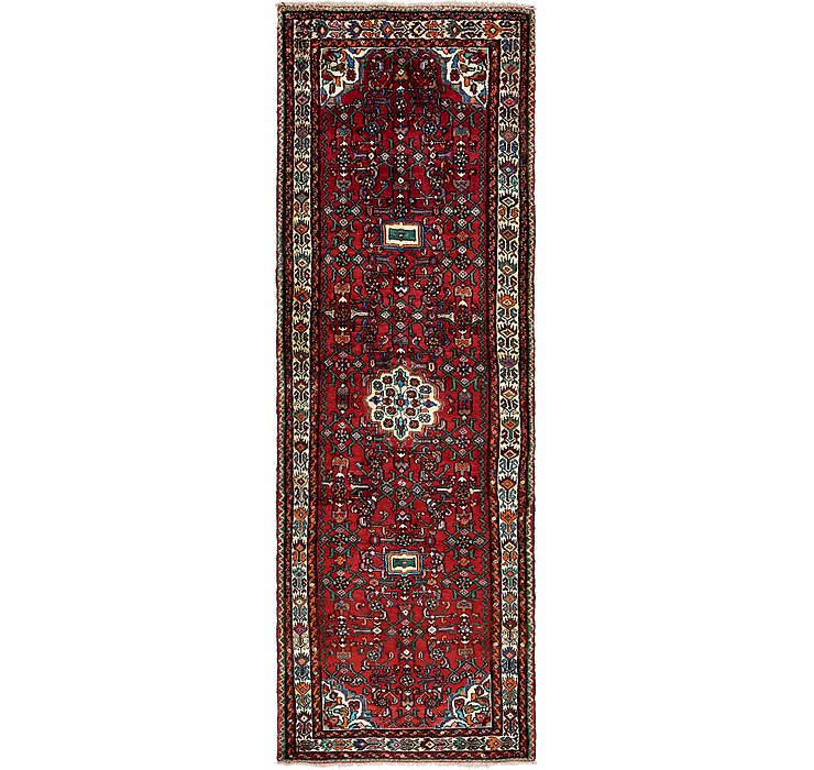 HandKnotted 3' 7 x 9' 11 Hossainabad Persian Run...