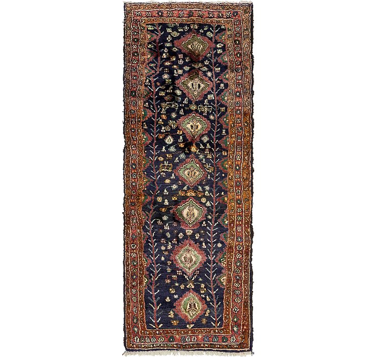 HandKnotted 3' 6 x 9' 8 Hamedan Persian Runner ...