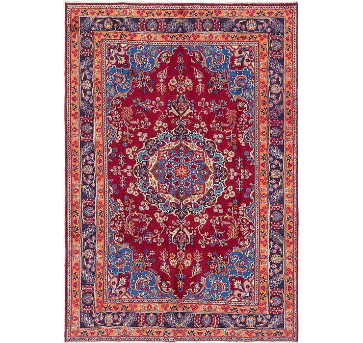 HandKnotted 6' 7 x 9' 7 Mashad Persian Rug
