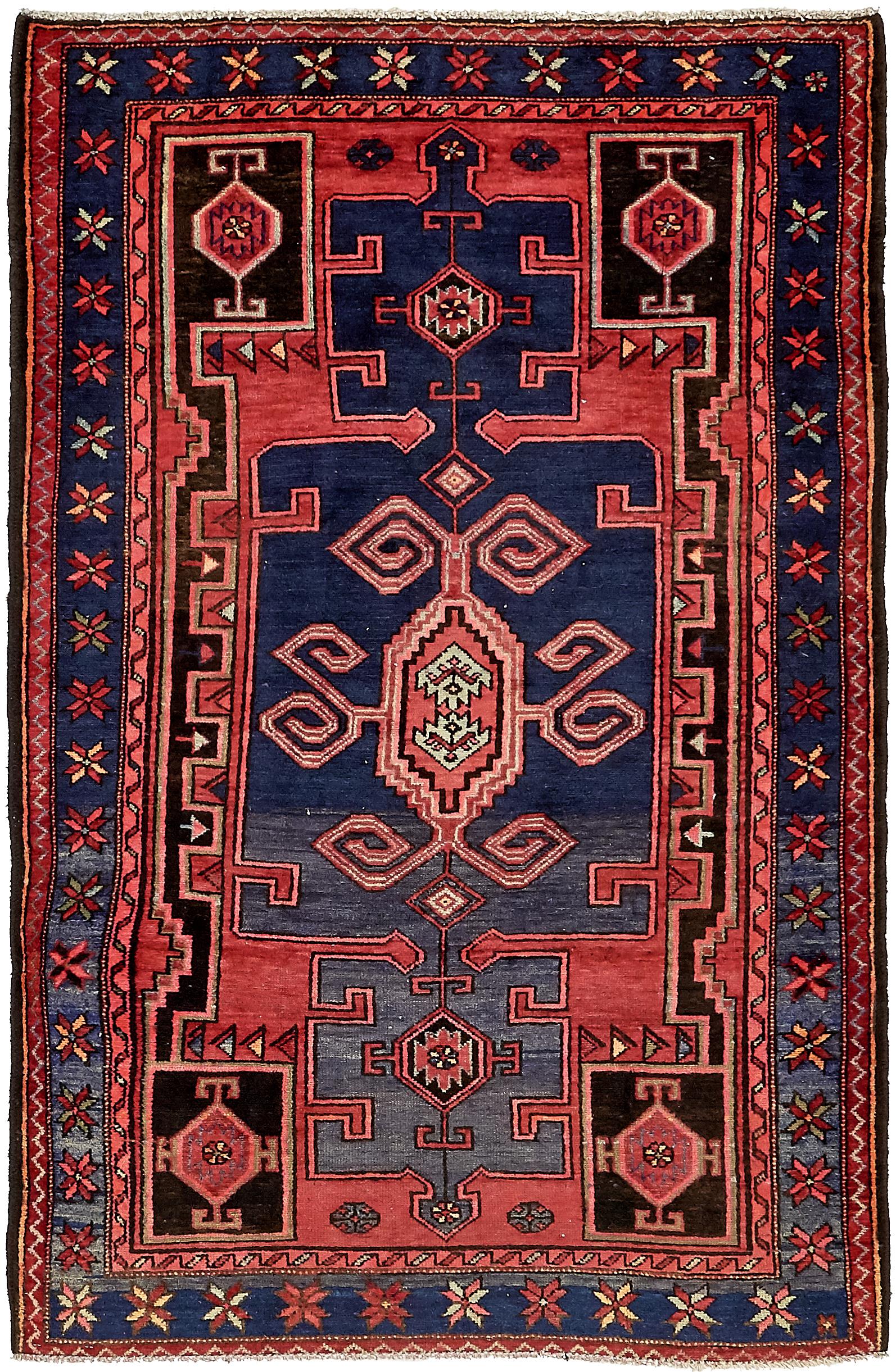 Red 4' 3 x 6' 8 Zanjan Persian Rug eSaleRugs